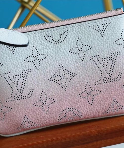 1:1 Replica Louis Vuitton Key Pouch Mahina Magnolia Pink For Women, Women's Wallets 5.1in/13cm LV M69508