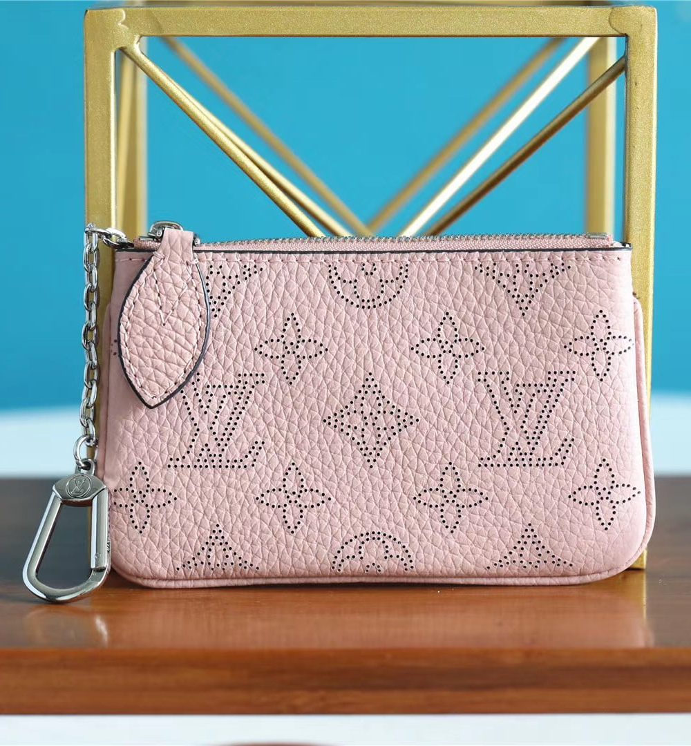 1:1 Replica Louis Vuitton Key Pouch Mahina Magnolia Pink For Women, Women's Wallets 5.1in/13cm LV M69508