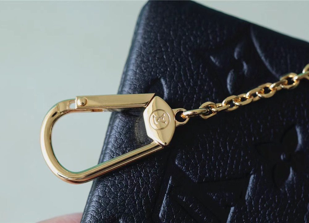 1:1 Replica Louis Vuitton Key Pouch Monogram Empreinte Black For Women, Women's Wallets 4.7in/12cm LV M80879