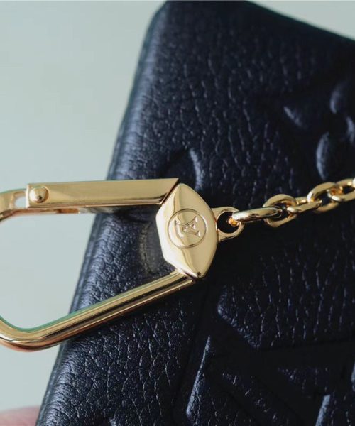 1:1 Replica Louis Vuitton Key Pouch Monogram Empreinte Black For Women, Women's Wallets 4.7in/12cm LV M80879