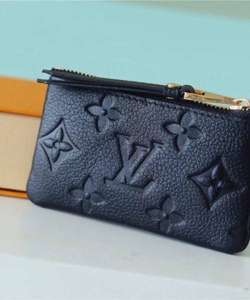 1:1 Replica Louis Vuitton Key Pouch Monogram Empreinte Black For Women, Women's Wallets 4.7in/12cm LV M80879