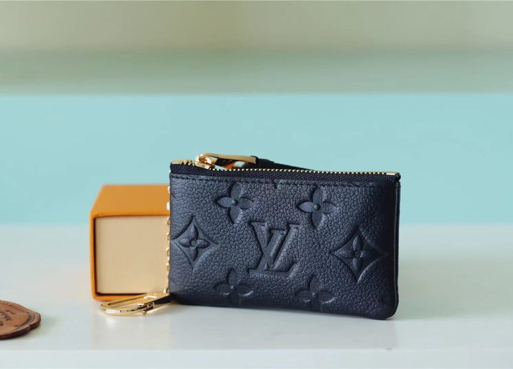 1:1 Replica Louis Vuitton Key Pouch Monogram Empreinte Black For Women, Women's Wallets 4.7in/12cm LV M80879
