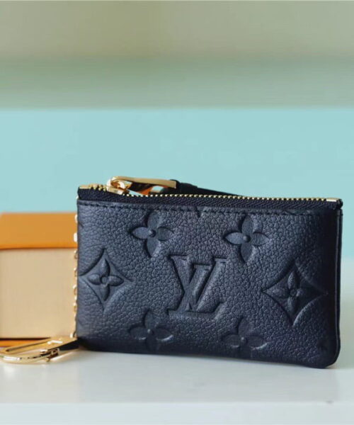 1:1 Replica Louis Vuitton Key Pouch Monogram Empreinte Black For Women, Women's Wallets 4.7in/12cm LV M80879