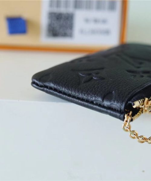 1:1 Replica Louis Vuitton Key Pouch Monogram Empreinte Black For Women, Women's Wallets 4.7in/12cm LV M80879
