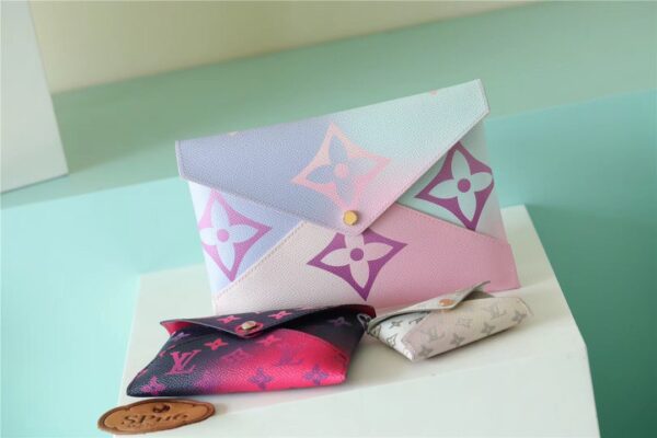 Louis Vuitton Kirigami Pochette Monogram Canvas Sunrise Pastel / Midnight Fuchsia / Sunset Khaki For Women, Women's Wallets 6.1in/15.5cm LV M81271