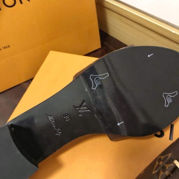 Louis Vuitton Lock It Mule Patent Monogram Canvas Black/Brown For Women LV 1A660F