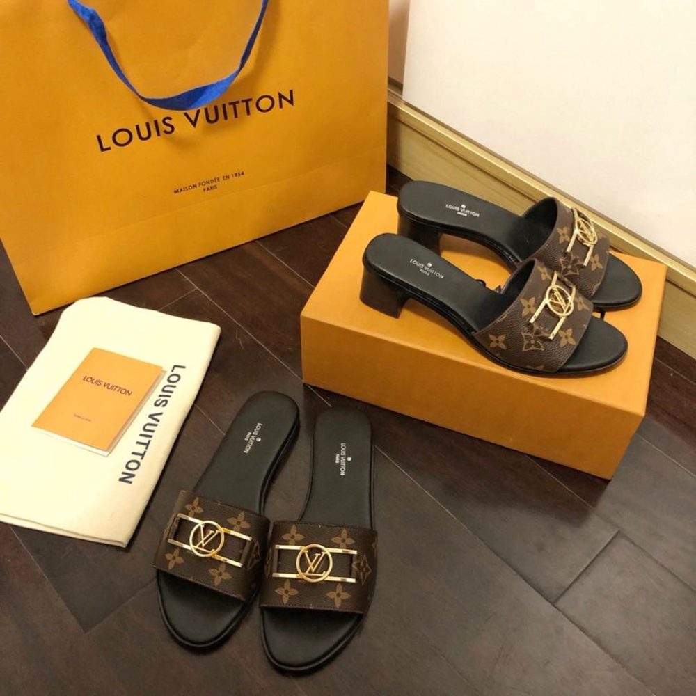 Louis Vuitton Lock It Mule Patent Monogram Canvas Black/Brown For Women LV 1A660F - Image 8
