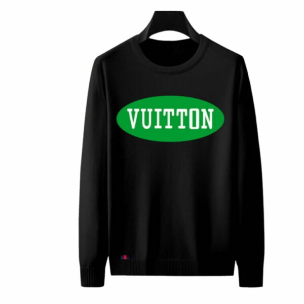 Louis Vuitton Logo LV Crewneck Sweatshirt Black For Men