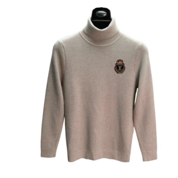 Louis Vuitton Logo Neck Jumper Sweater Beige For Men
