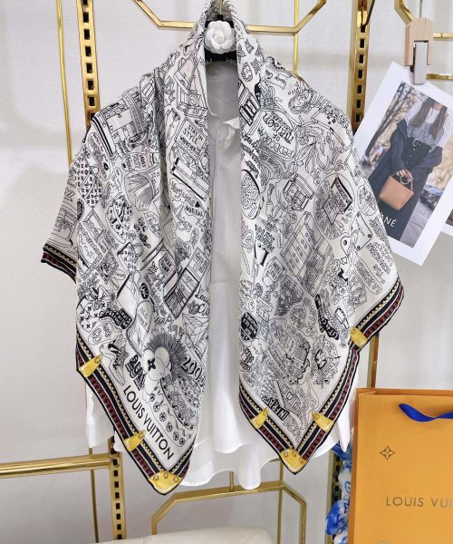 Louis Vuitton Louis in a Comic Shawl White 117cm/46in