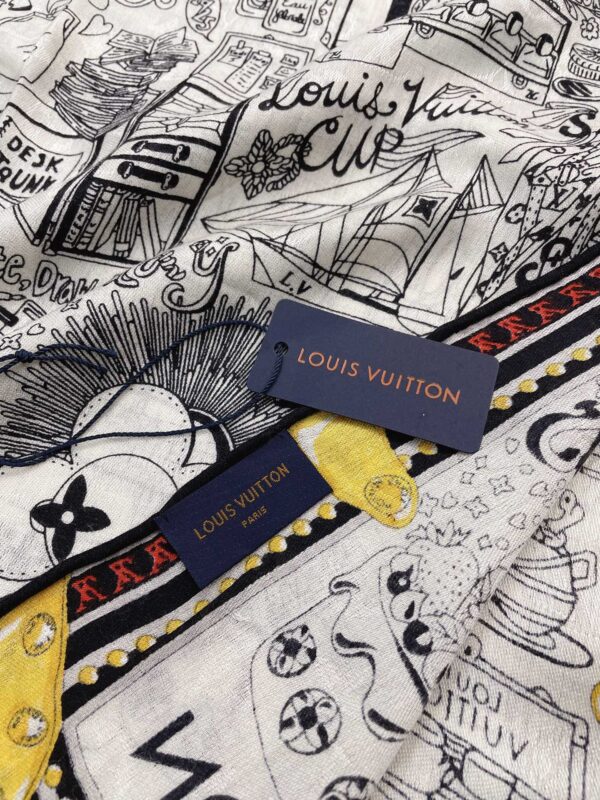 Louis Vuitton Louis in a Comic Shawl White 117cm/46in