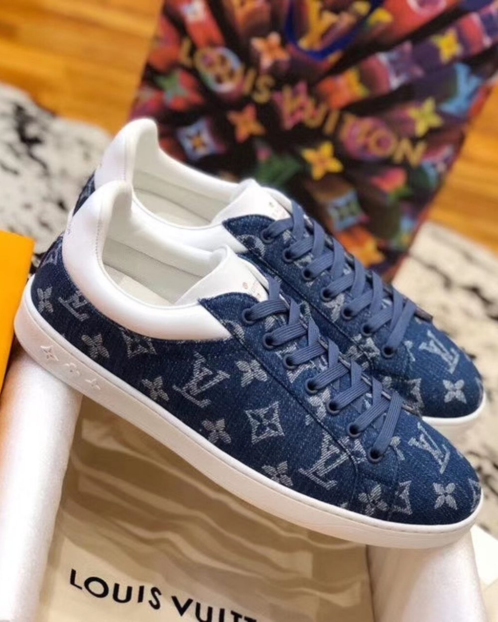 Louis Vuitton Luxembourg Sneaker Monogram Canvas Blue For Women LV