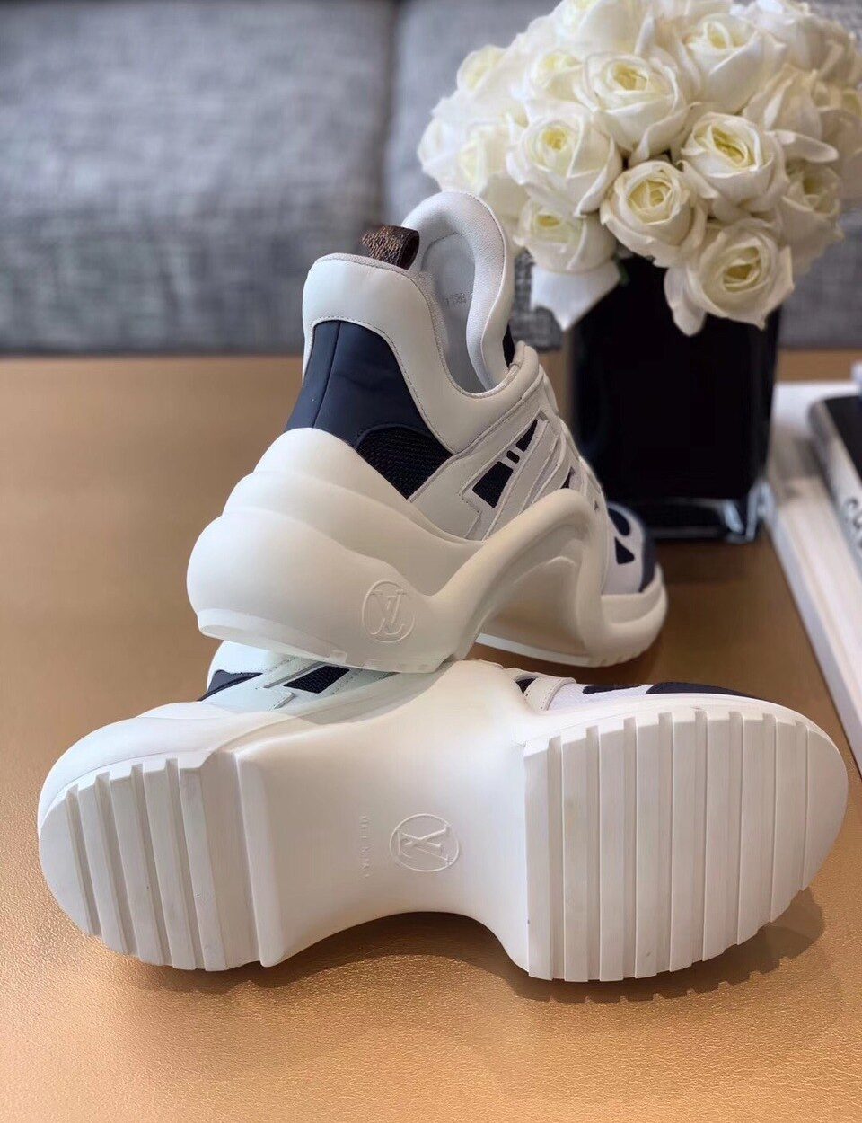 Louis Vuitton LV Archlight Sneaker Mix Of Materials Navy Blue For Women LV