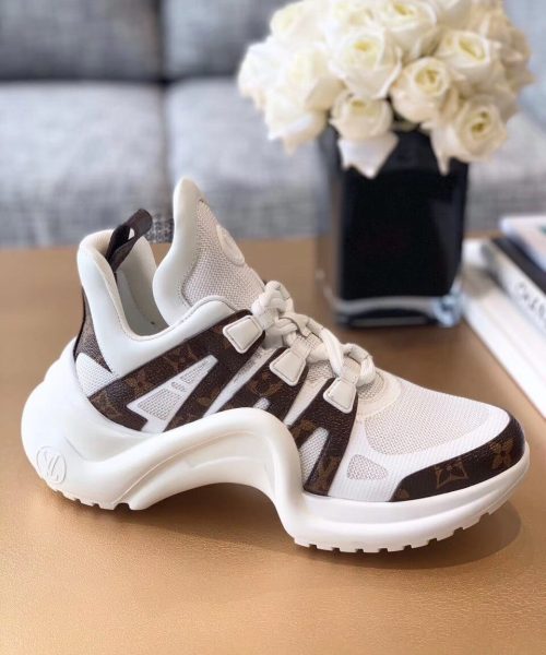 Louis Vuitton LV Archlight Sneaker Patent Monogram Material And Technical Fabrics White For Women LV 1A43L1