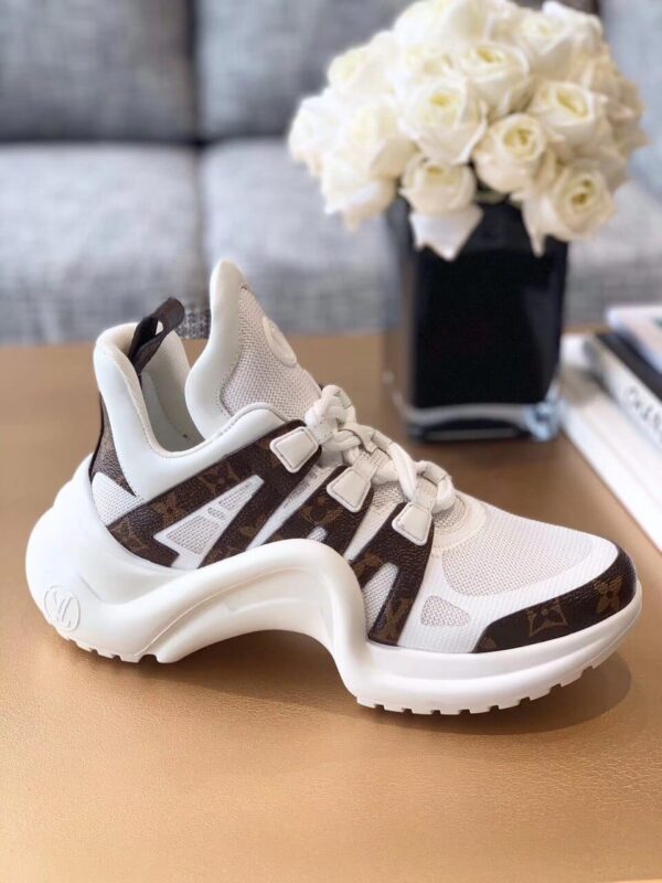Louis Vuitton LV Archlight Sneaker Patent Monogram Material And Technical Fabrics White For Women LV 1A43L1