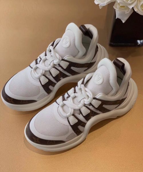 Louis Vuitton LV Archlight Sneaker Patent Monogram Material And Technical Fabrics White For Women LV 1A43L1