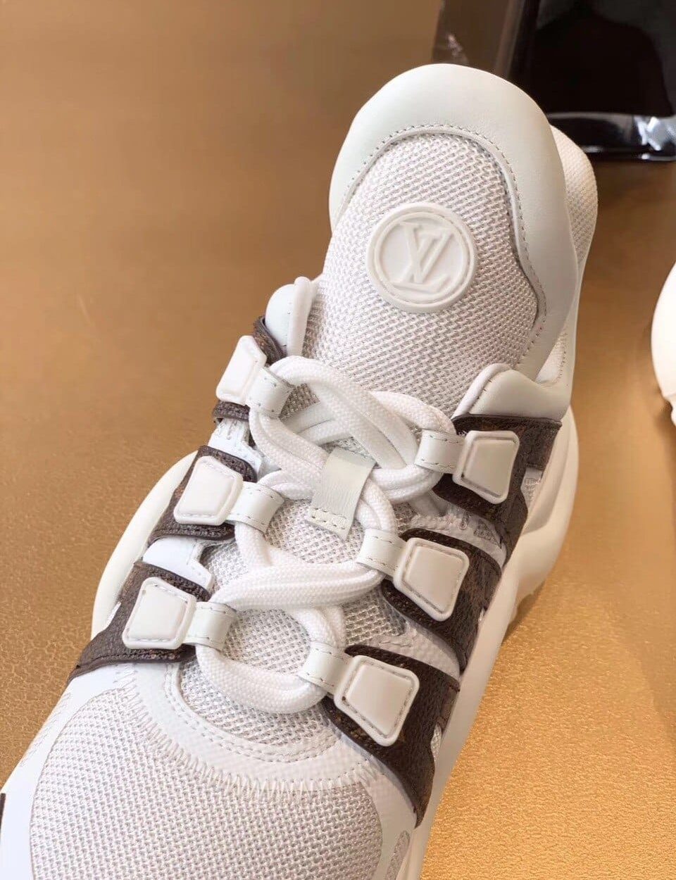 Louis Vuitton LV Archlight Sneaker Patent Monogram Material And Technical Fabrics White For Women LV 1A43L1
