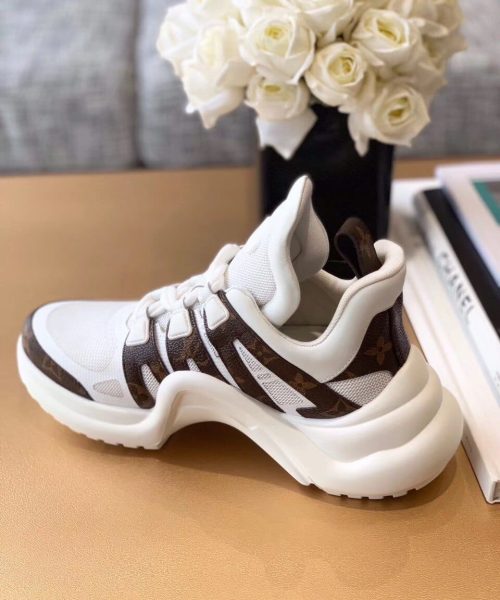 Louis Vuitton LV Archlight Sneaker Patent Monogram Material And Technical Fabrics White For Women LV 1A43L1