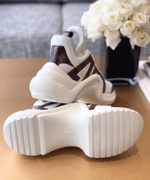 Louis Vuitton LV Archlight Sneaker Patent Monogram Material And Technical Fabrics White For Women LV 1A43L1