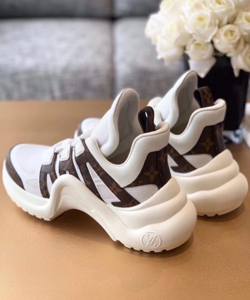 Louis Vuitton LV Archlight Sneaker Patent Monogram Material And Technical Fabrics White For Women LV 1A43L1