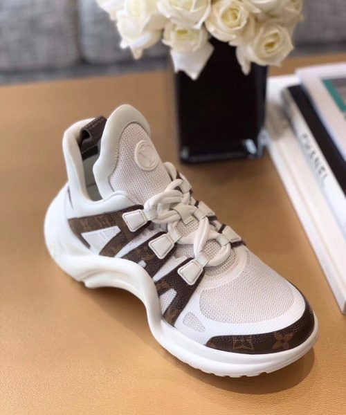Louis Vuitton LV Archlight Sneaker Patent Monogram Material And Technical Fabrics White For Women LV 1A43L1