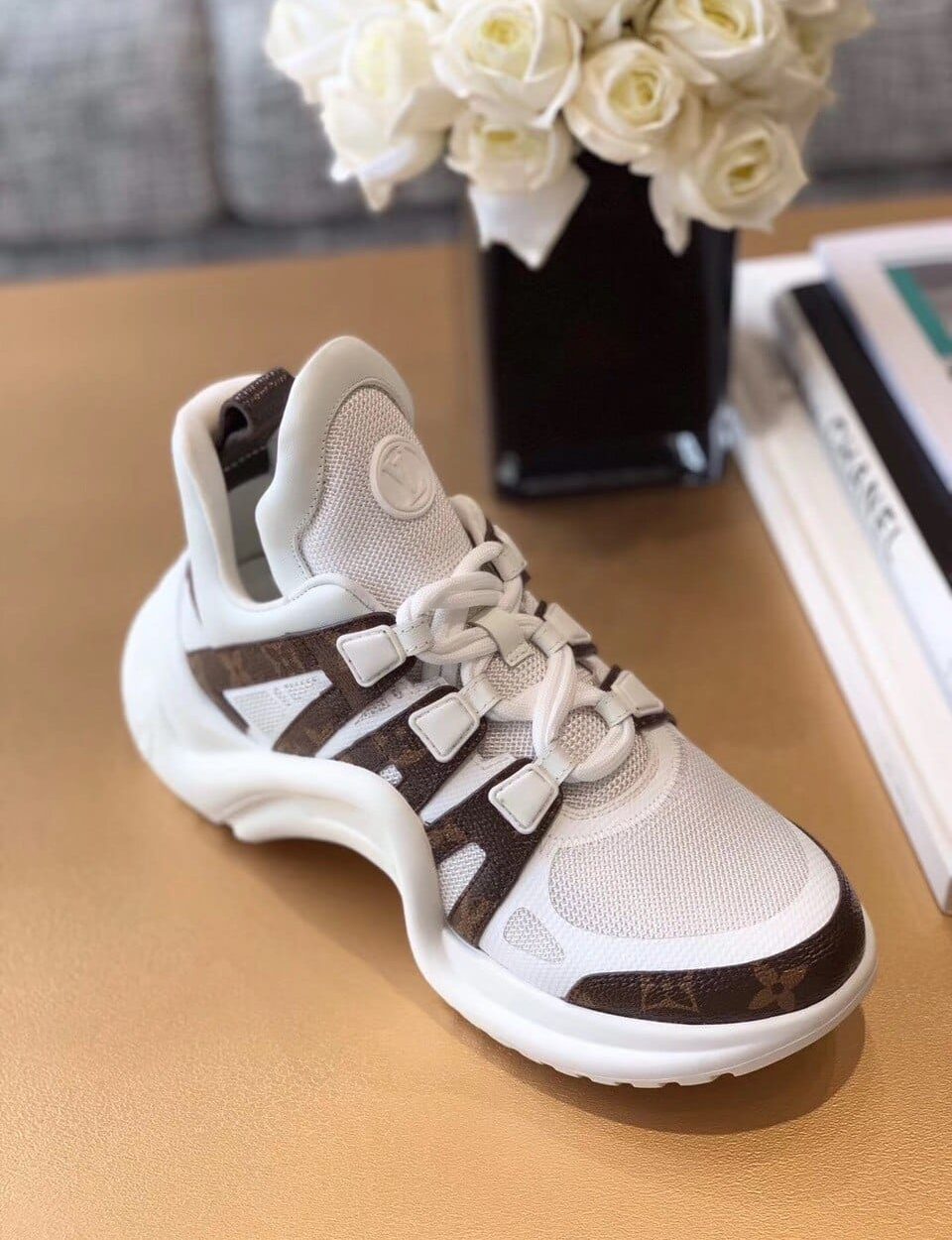 Louis Vuitton LV Archlight Sneaker Patent Monogram Material And Technical Fabrics White For Women LV 1A43L1