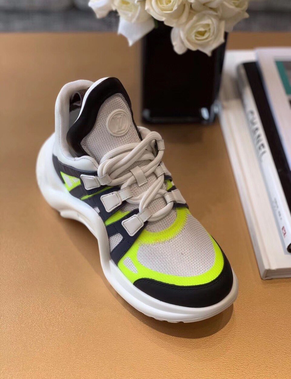 Louis Vuitton LV Archlight Sneaker Patent Monogram Material Black/White For Women LV