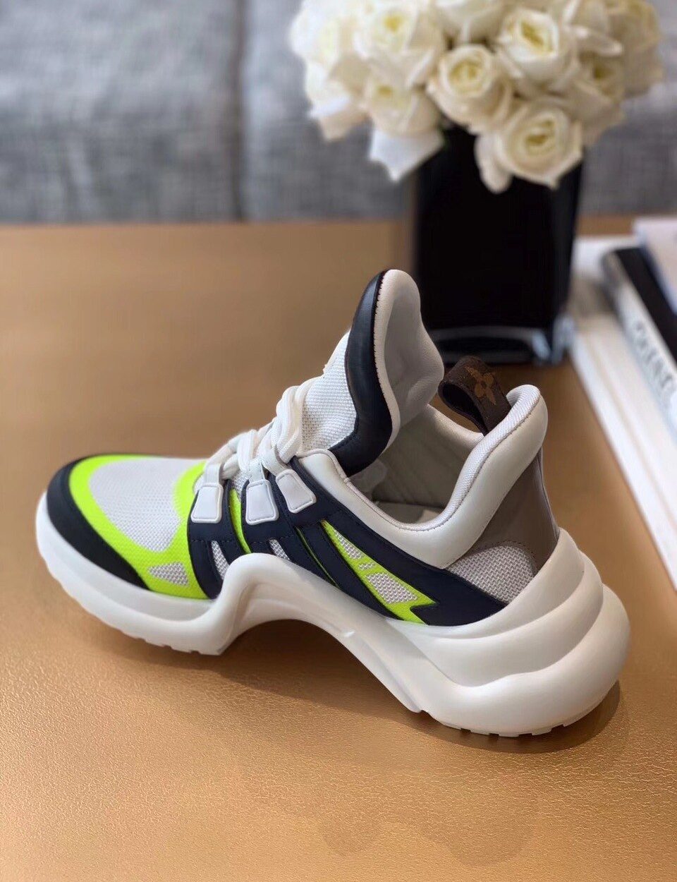 Louis Vuitton LV Archlight Sneaker Patent Monogram Material Black/White For Women LV