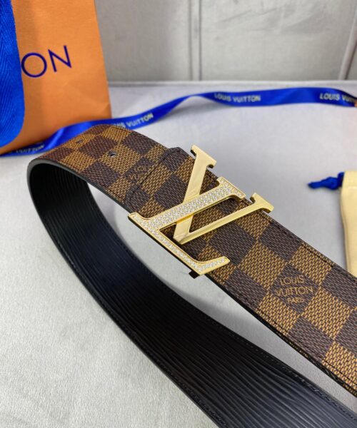1:1 Replica Louis Vuitton LV Beaded Reversible Belt Damier Ebene, LV Women Belt
