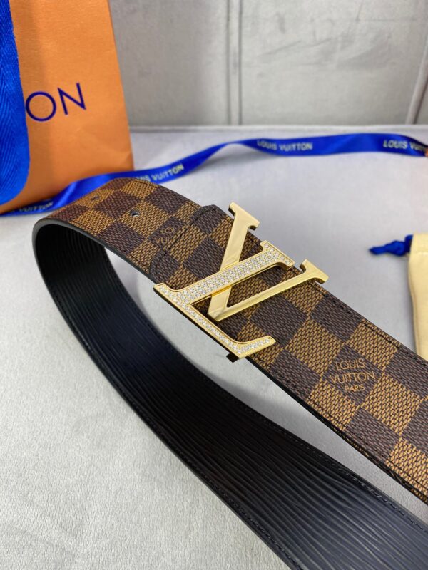 1:1 Replica Louis Vuitton LV Beaded Reversible Belt Damier Ebene, LV Women Belt