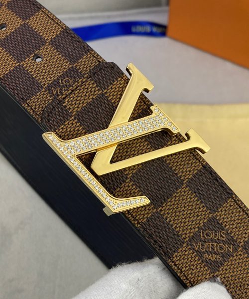 1:1 Replica Louis Vuitton LV Beaded Reversible Belt Damier Ebene, LV Women Belt
