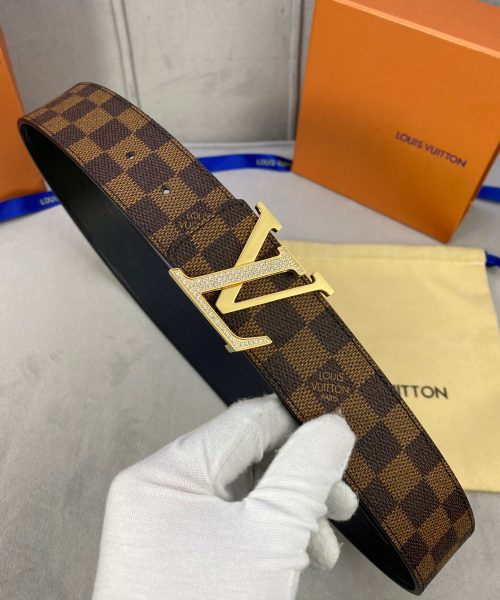 1:1 Replica Louis Vuitton LV Beaded Reversible Belt Damier Ebene, LV Women Belt