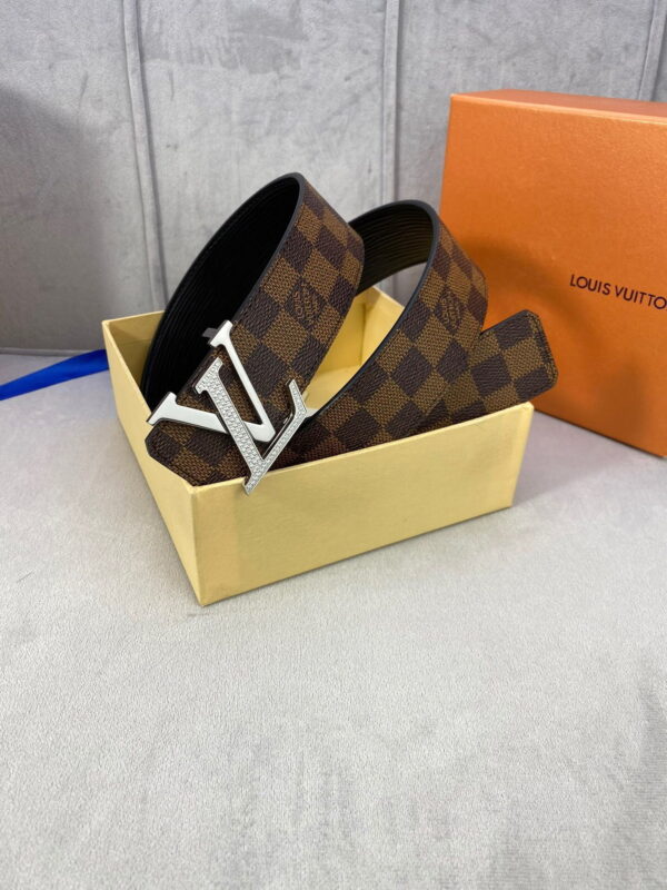 1:1 Replica Louis Vuitton LV Beaded Reversible Belt Damier Ebene, LV Women Belt