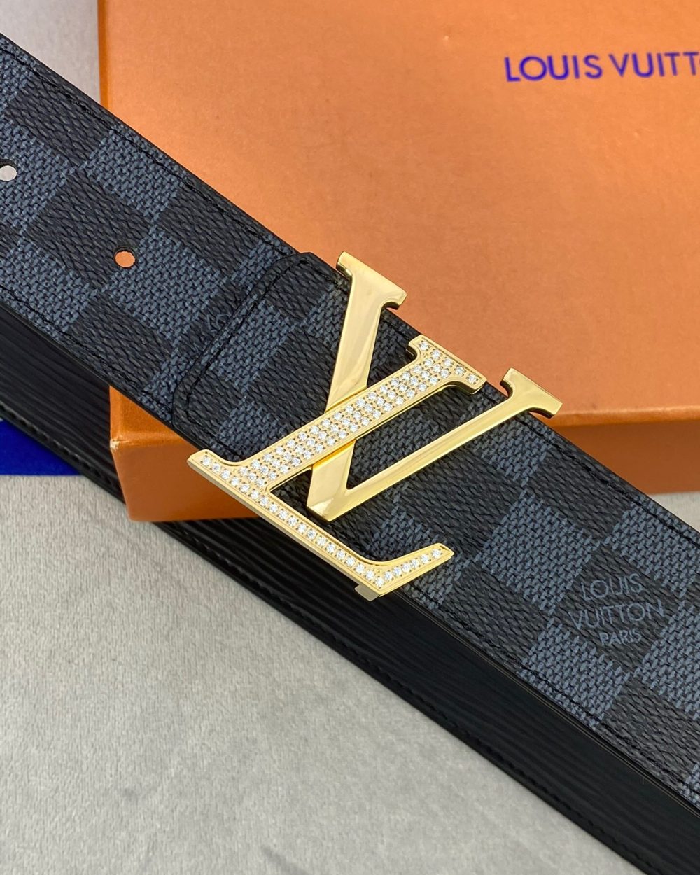 1:1 Replica Louis Vuitton LV Beaded Reversible Belt Damier Eclipse, LV Women Belt