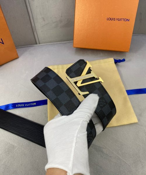 1:1 Replica Louis Vuitton LV Beaded Reversible Belt Damier Eclipse, LV Women Belt