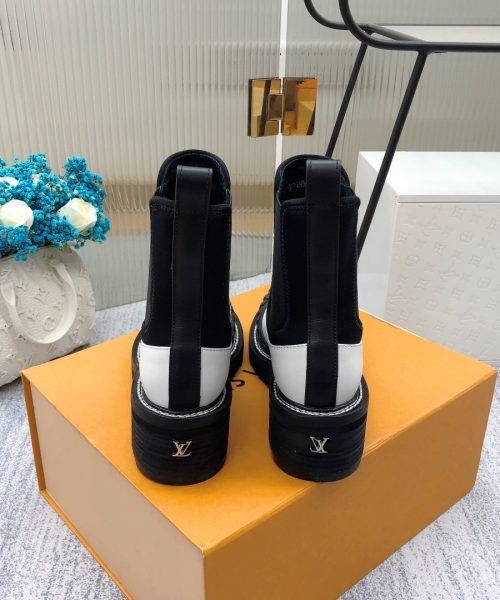 Louis Vuitton LV Beaubourg Ankle Boot Neoprene Black/White For Women LV 1A9GYE