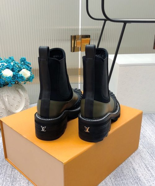 Louis Vuitton LV Beaubourg Ankle Boot Neoprene Khaki Green For Women LV 1A9GYT