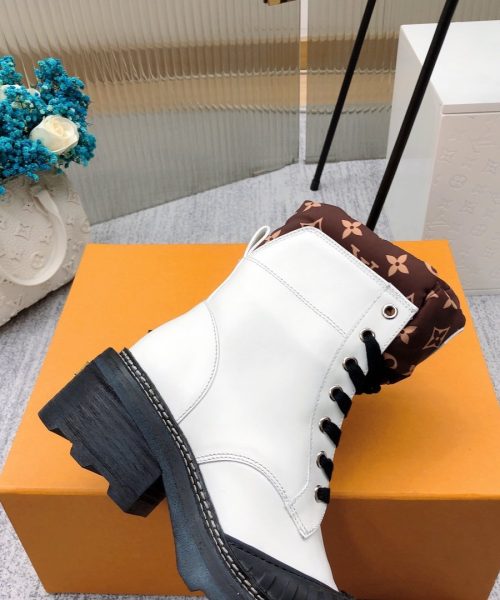 Louis Vuitton LV Beaubourg Ankle Boot White For Women LV