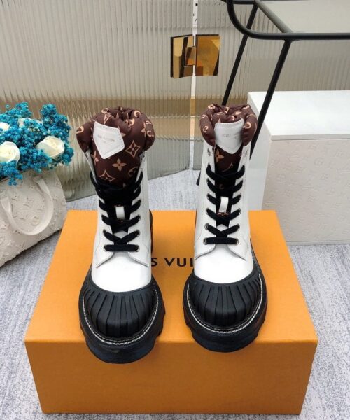 Louis Vuitton LV Beaubourg Ankle Boot White For Women LV