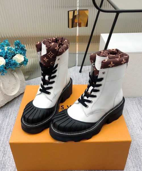 Louis Vuitton LV Beaubourg Ankle Boot White For Women LV