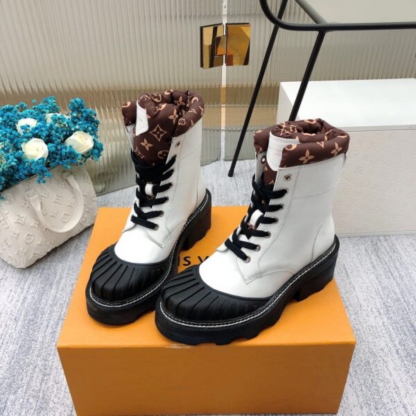 Louis Vuitton LV Beaubourg Ankle Boot White For Women LV