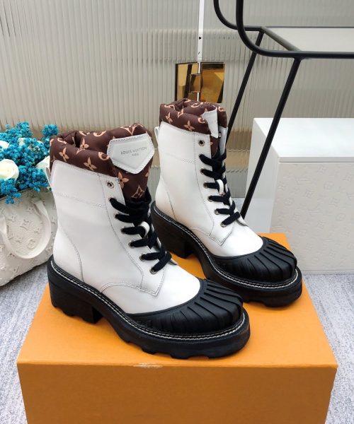 Louis Vuitton LV Beaubourg Ankle Boot White For Women LV