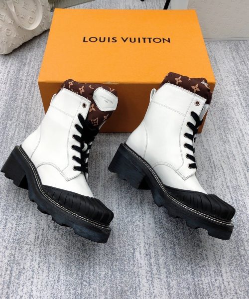 Louis Vuitton LV Beaubourg Ankle Boot White For Women LV