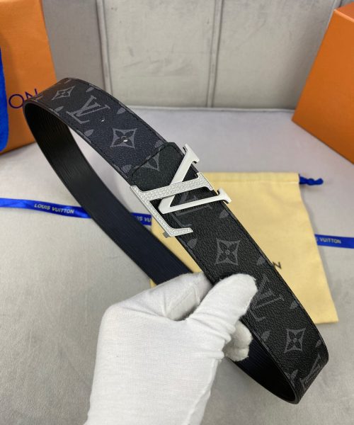 1:1 Replica Louis Vuitton LV Diamond Reversible Belt Monogram Eclipse, LV Women Belt M0366V