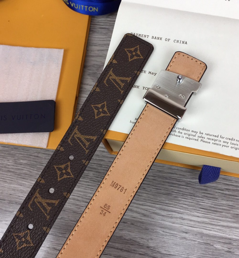 1:1 Replica Louis Vuitton LV Iconic Reversible Belt Monogram Canvas, LV Women Belt M0527V