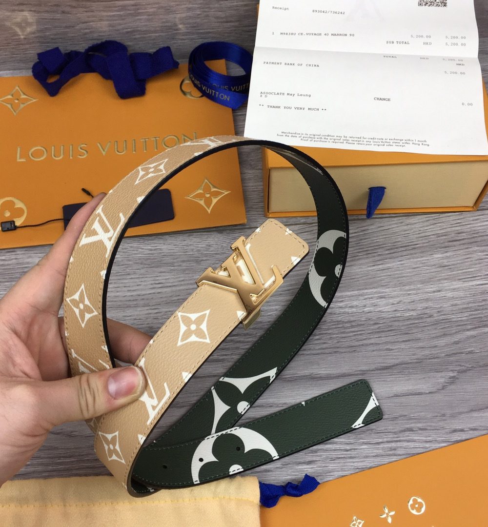 1:1 Replica Louis Vuitton LV Iconic Reversible Belt Monogram, LV Women Belt