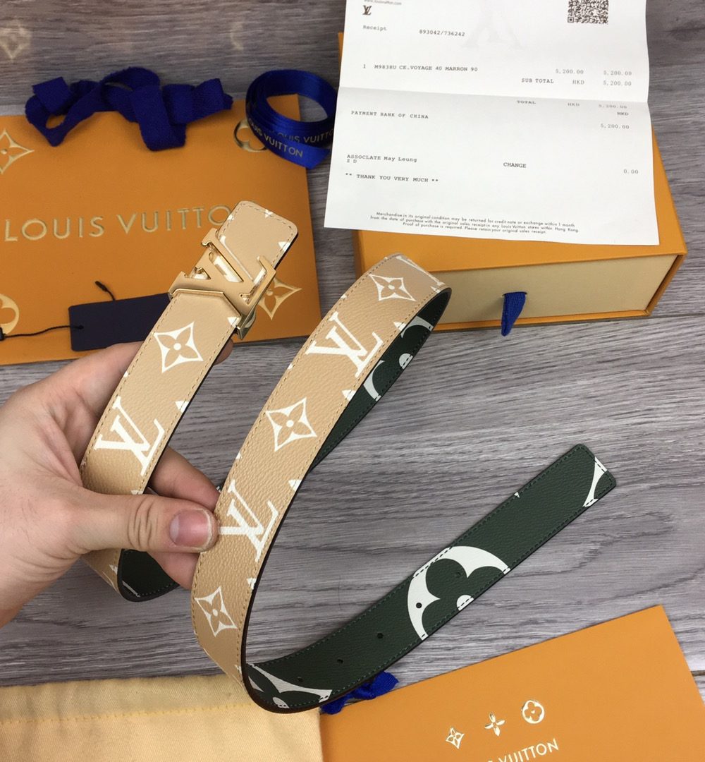 1:1 Replica Louis Vuitton LV Iconic Reversible Belt Monogram, LV Women Belt