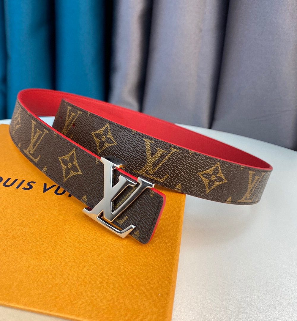 1:1 Replica Louis Vuitton LV Initiales Belt Red
