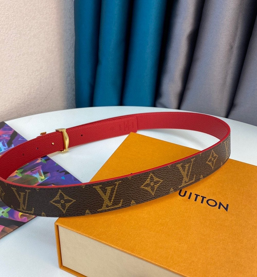 1:1 Replica Louis Vuitton LV Initiales Belt Red
