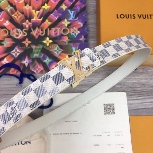 1:1 Replica Louis Vuitton LV Initiales Reversible Belt Damier Azur Canvas, LV Women Belt M0325Q
